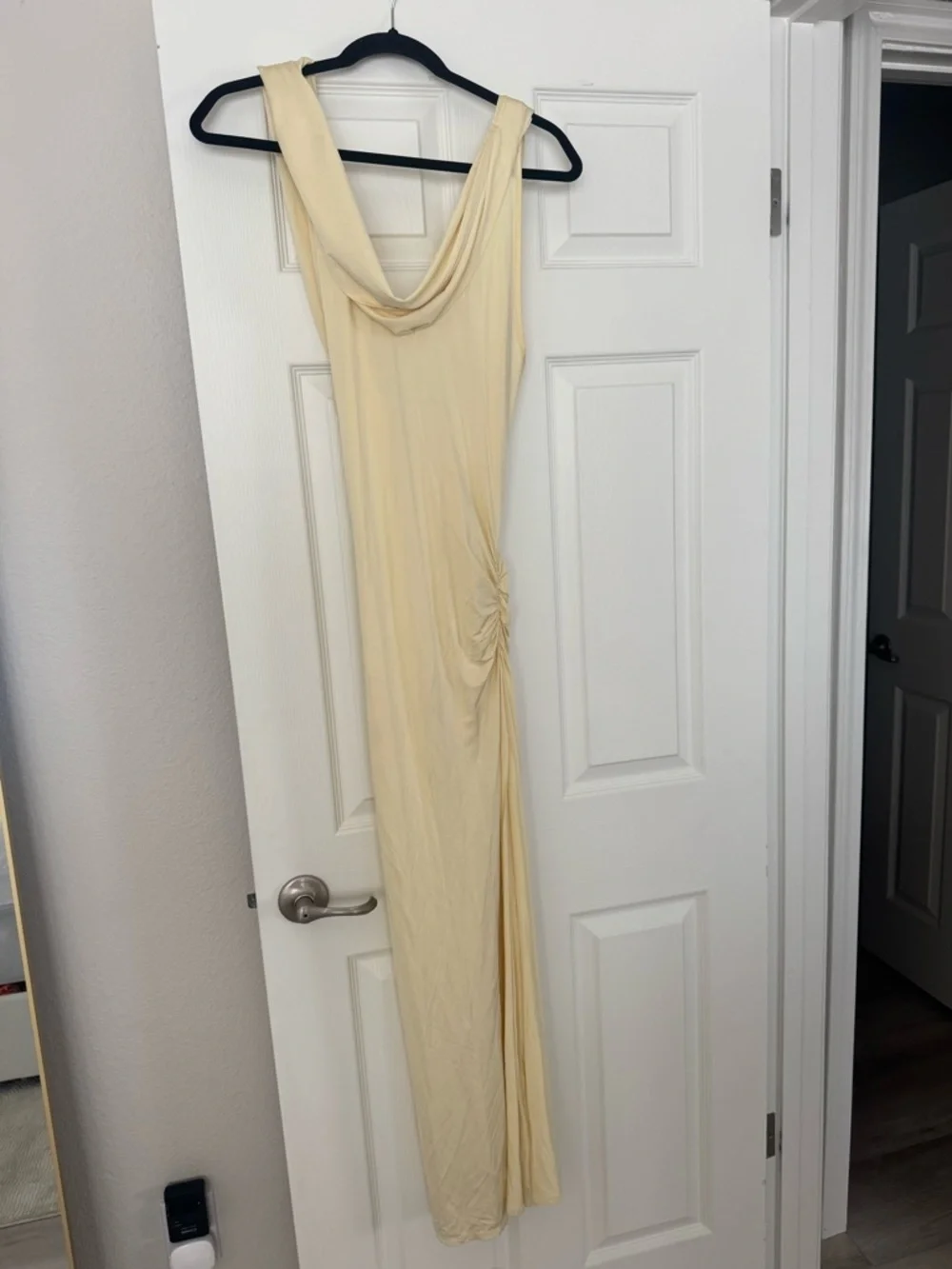 NBD Yellow Cowl-Neck Maxi Dress with Slit - Picture 3 of 3